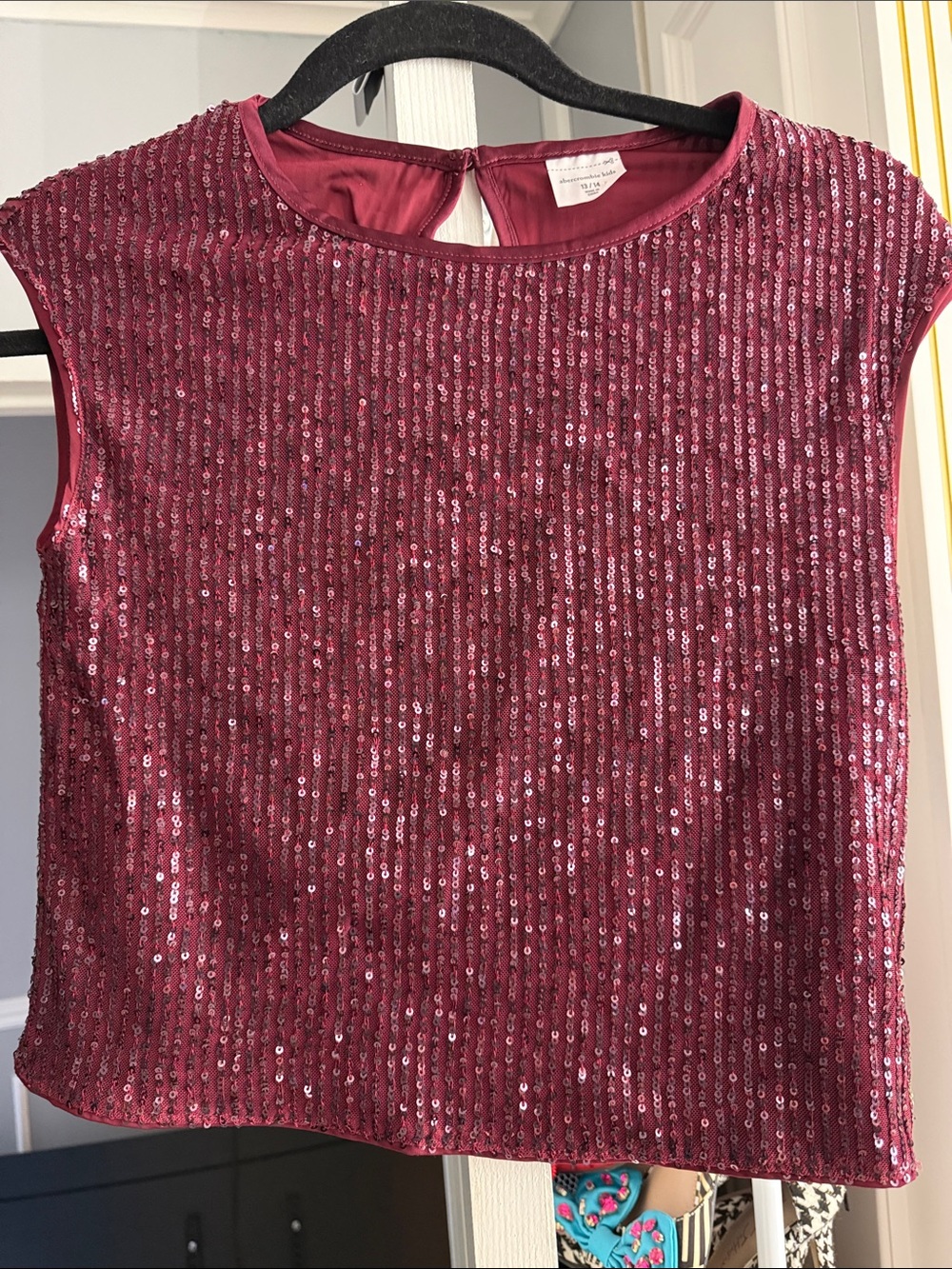 New abercrombie kids Burgundy Sequin Tank Top
